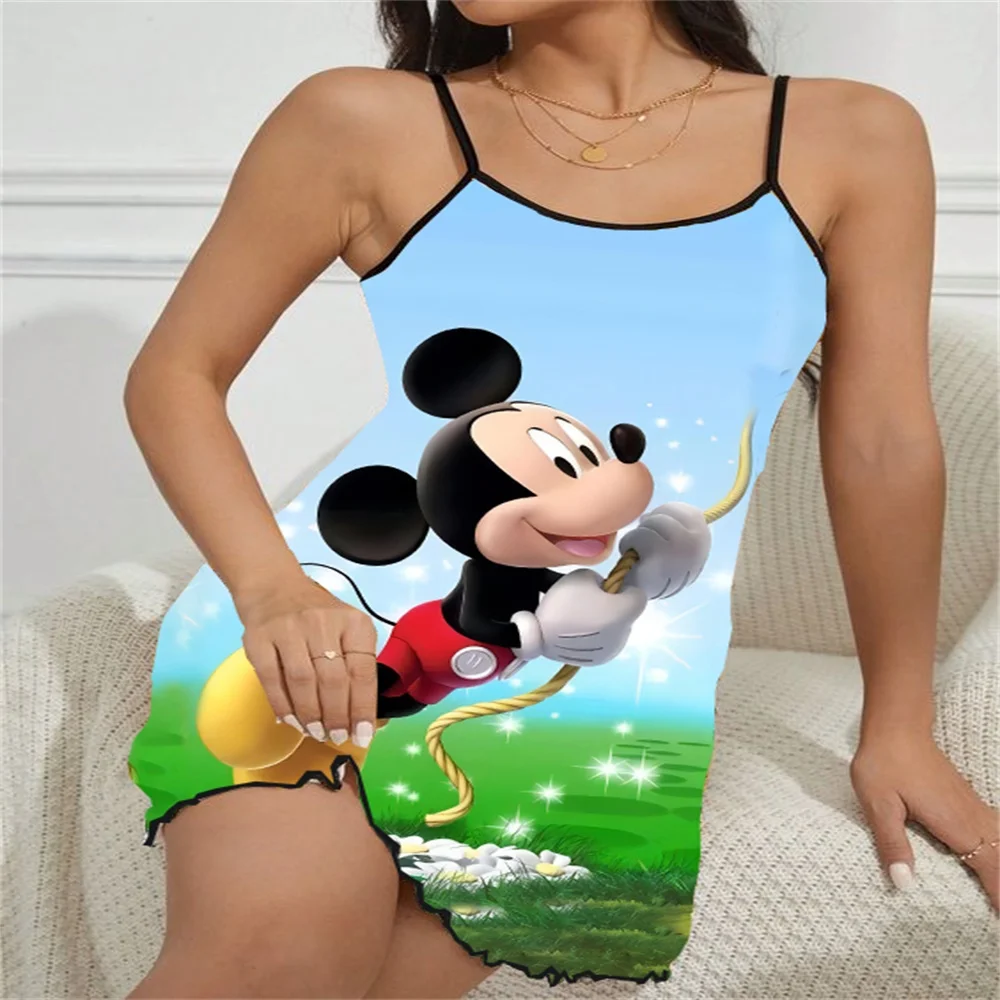 Mickey Lingerie Sleepwear for Women and Sexy Luxury Woman Nightie Sexie Night Gown for Women Nightgowns Lovely Sleep Dress 2024