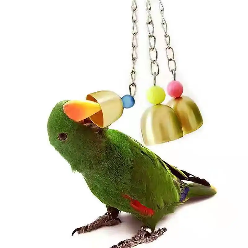 Pet Parrot Toy Hollow Rolling Bell Ball Bird Toy Parakeet Cockatiel Parrot Chew Cage Fun Toys Random Color Pet Bird Supplies