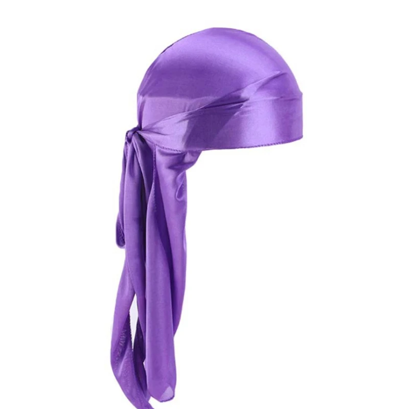 Unisex Seidige Lange Schwanz Durag Piraten Hut Turban Mode Headwraps Kappe Bandana Frauen Männer Kopfbedeckungen Kappen Hijab Haar Zubehör ﻿