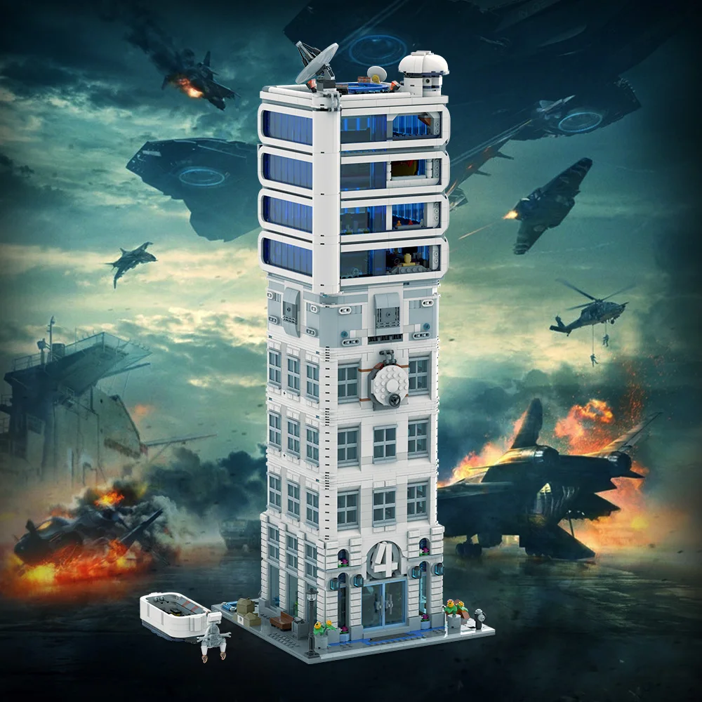 MOC Modular Baxter Bricks Model Movie Four Super Hero Baxter Architecture Building Blocks Assembly Toys Children Birthday Gifts