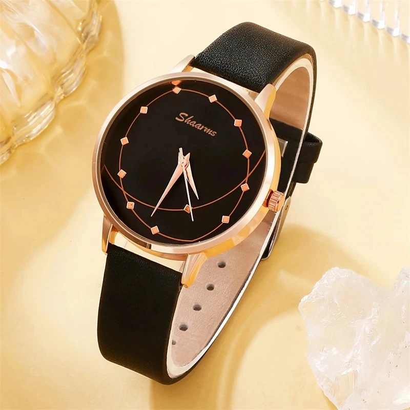 5pcs Set Women Fashion Watch Casual Leather Belt Watches Ladies Starry Sky Dial Quartz Wristwatches Dress Clock Reloj Mujer