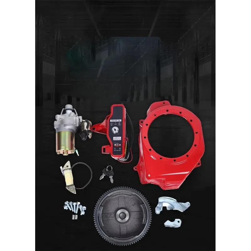 Electric Start Complete Set Kits for 168F 170F GX160 GX200 Petrol Generator 2KW 3KW Housing Starter Motor Flywheel view 4