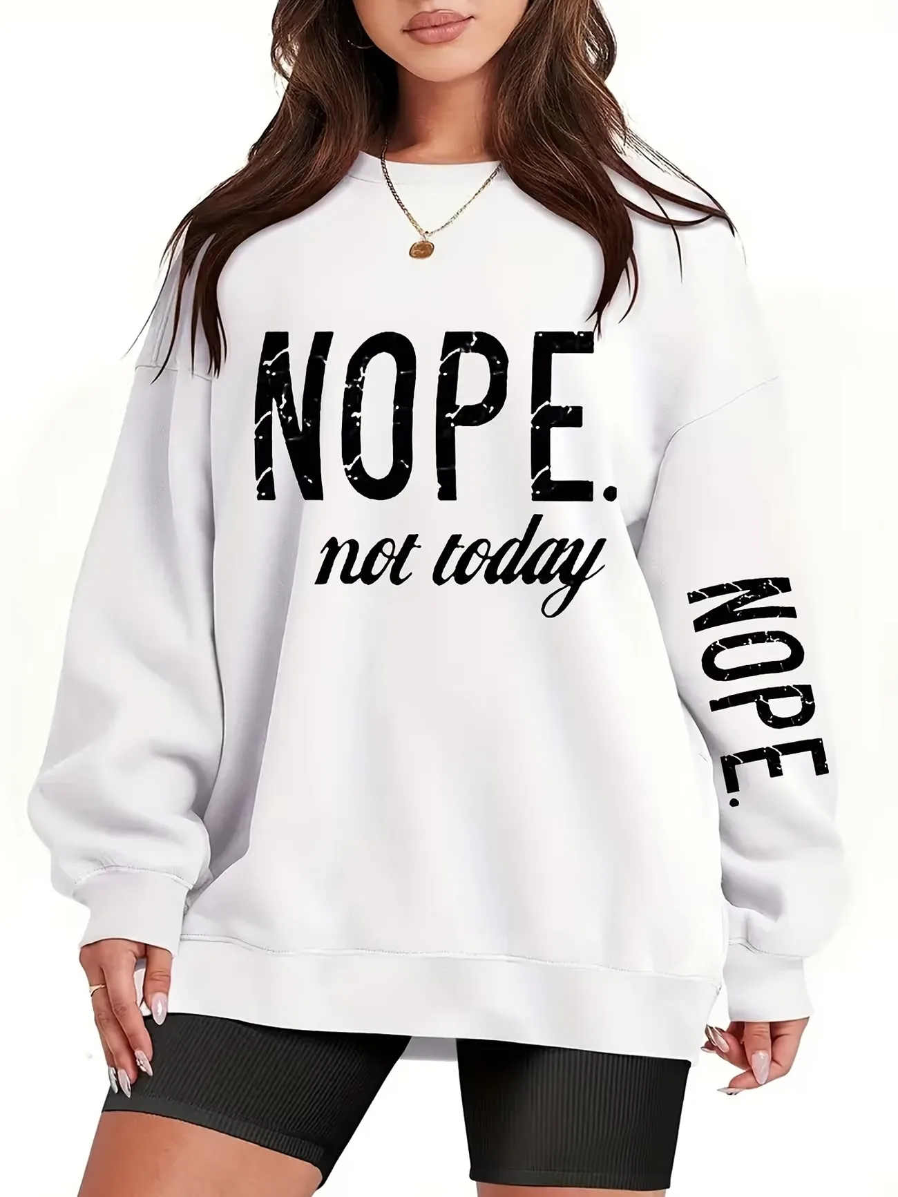 20267Women's new hotsale Casual Print Pullover Sweatshirt Geometric Design Long Sleeve Round Neck Regular Fit for Autumn tops