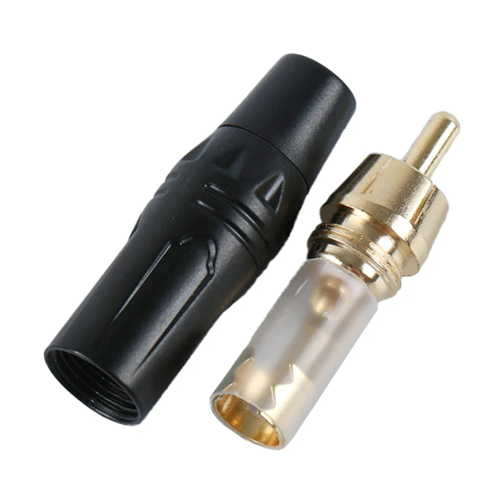 4PCS RCA Male Plug Connector Speaker Wire Adapter Audio Video Connector for Home Theater Car Audio Durable PA Nylon Shell