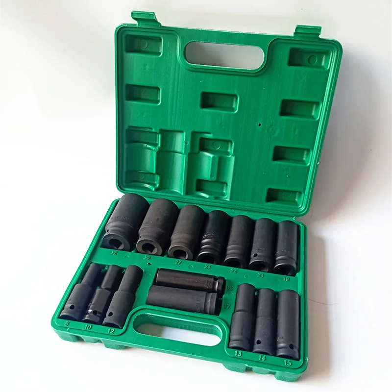 

Suitable for wholesale supply of auto repair pneumatic lengthened sleeve head 15-piece combination set Haoli special air cannon