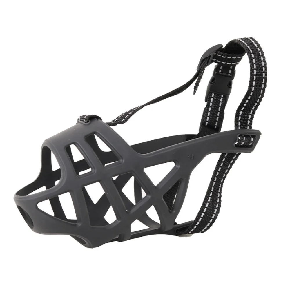 

2pcs Adjustable Dog Muzzle Breathable Prevent Accidentally Eating Pet Mouth Cover Anti-barking Reflective Tape Dog Mouth Mask