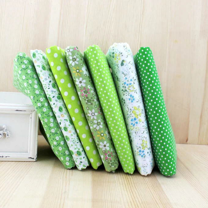 Plain Thin Patchwork Cotton Fabric, Floral Series, Quilt Charm, Quarters Bundle Sewing, 50cm x 48cm, 7Pcs image 2