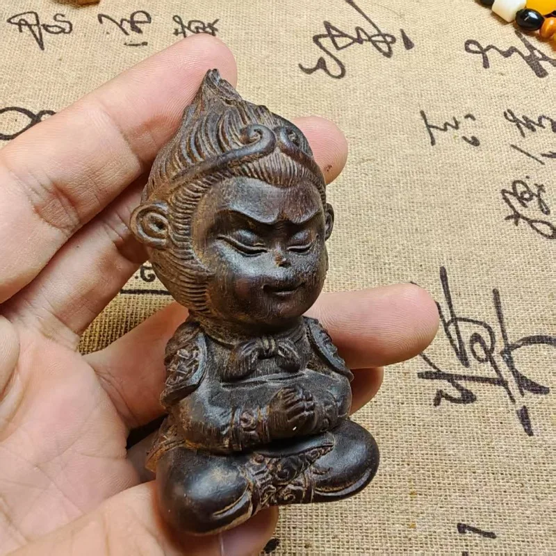 تمثال ملك قرد العود المنحوت يدويًا - تمثال Sun Wukong مقاس 3 بوصات، فن قابل للجمع، ديكور منزلي، هدية إبداعية، قطعة محمولة باليد #5