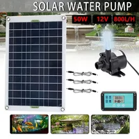 50W 800L/H Aquarium Tank Pump Fountain Water Height Solar Power Water Pump Brushless Motor Energy-saving with Power Storage Box