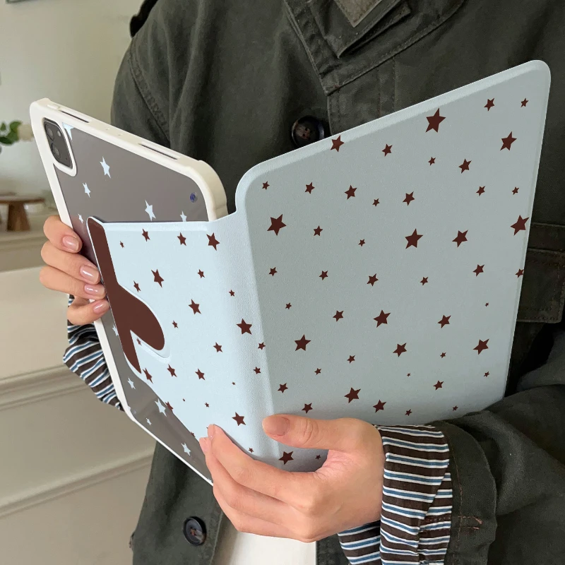 Brown Star Blue Tablet Case For iPad Pro 11 12.9 13 A16 M2 M4 M3 M5 Shell 8.3 9.7 10.2 5/6/7/8/9/10/11th Mini Air 3 4 5 6 Cover