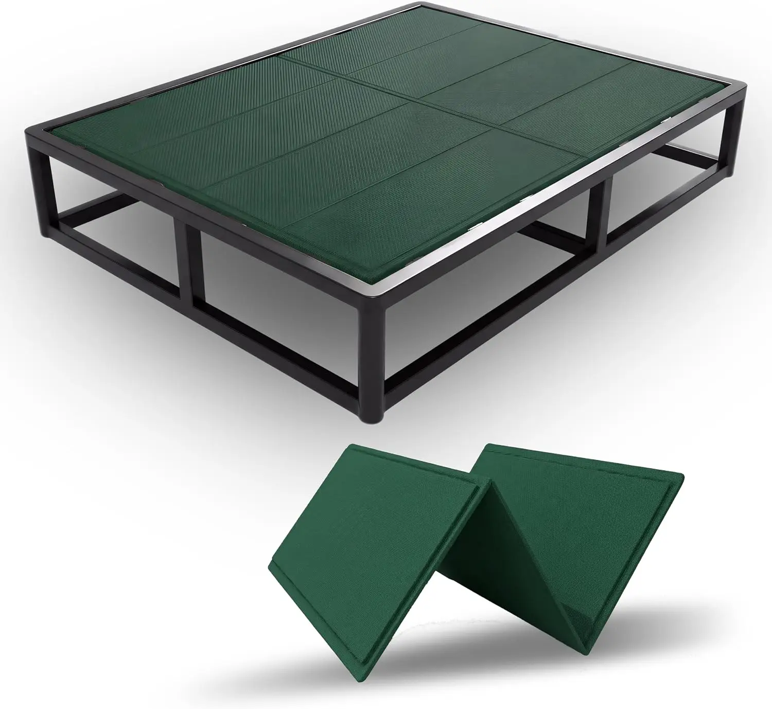 Bunkie Board 54x75 in Green with Breathable Anti-Sag Under-Mattress Support