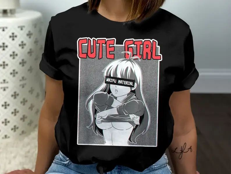 Waifu Hentai Otaku Manga Anime Girl Waifu Material T-Shirt, manga anime girl, waifu material t-shirt, anime gifts shirt