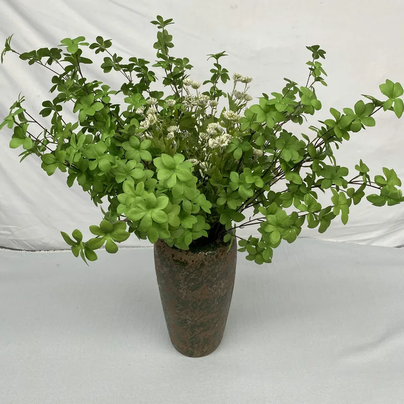 Artificial Enkianthus Perulatus 5 Fork Simulation Green Plant Indoor Decoration Wedding Decoration Flowers Home Decoration