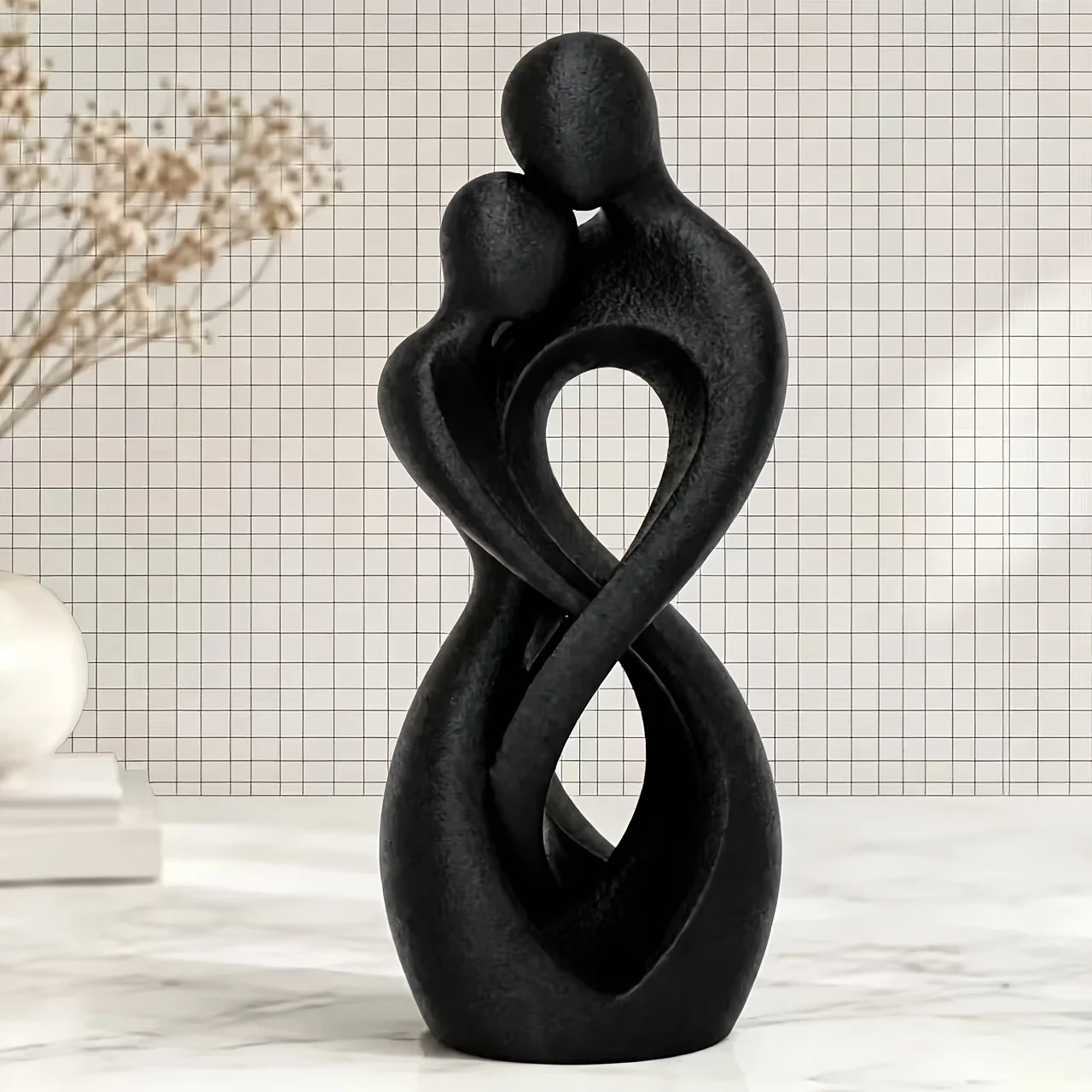 1-Piece Abstract Hug Person Figurine, Eternal Bond Abstract Hug Figure Statue, Nordic Minimalist Style Desktop Ornament, High-End Soft Decoration