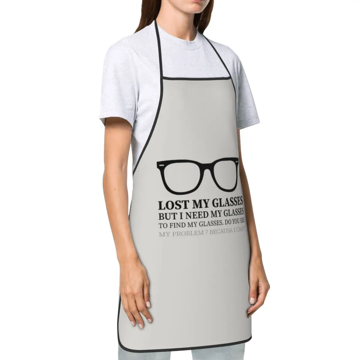 Funny Geek Lost My Glasses Bib Aprons Women Men Unisex Kitchen Chef Optometrist Tablier Cuisine for Cooking Baking Painting view 3
