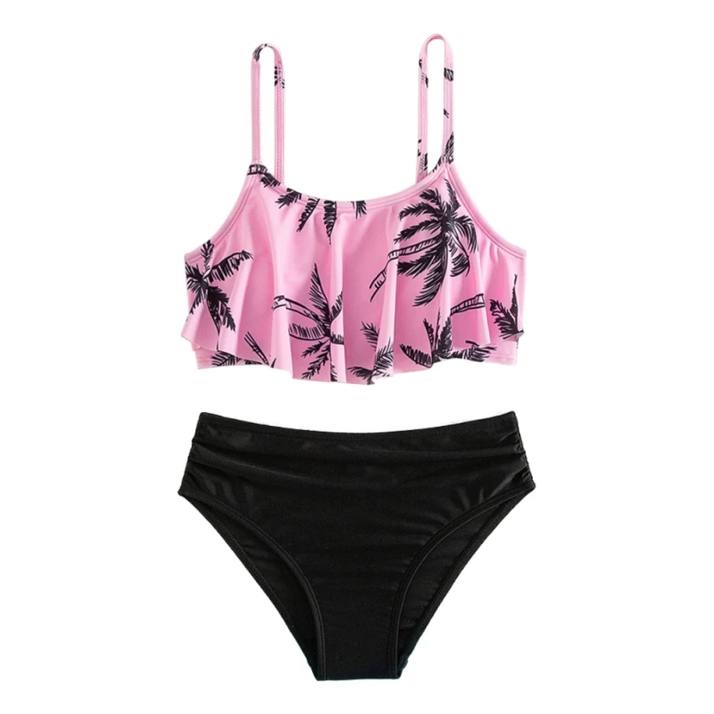 

Высококачественный купальник для девочек-подростков, купальники из двух предметов для девочек, удобные купальники для девочек, милые купальники