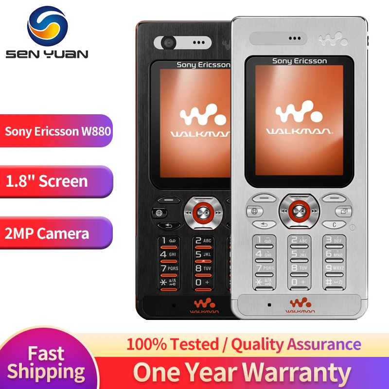 

Original sony erisson w880 w880i 3G Mobile Phone 1.8'' TFT Screen 2MP Camera Bluetooth 950mAh Battery Classic CellPhone