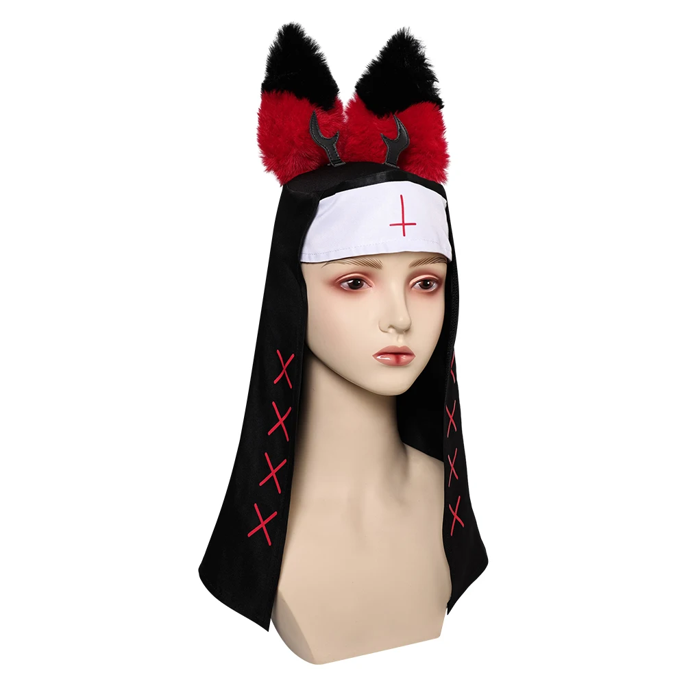 Nun Alastor Cosplay Hat Fantasia Cartoon Hotel Headgear Costume Disguise for Women Girls Hat Halloween Suit ‎Accessories