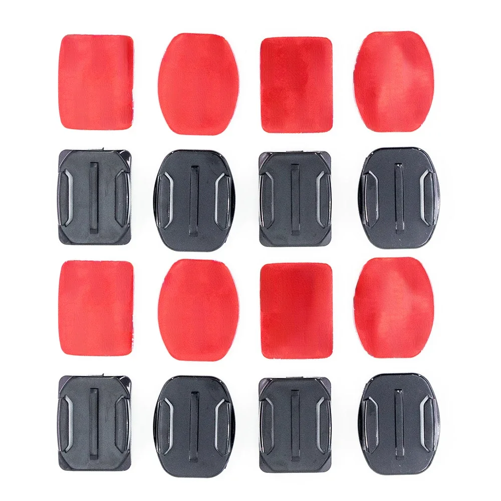 16 pezzi Set supporto adesivo base casco curvo piatto + adesivi biadesivi per GoPro Xiaomi Yi 4K SJCAM Insta360 Osmo Sport Camera