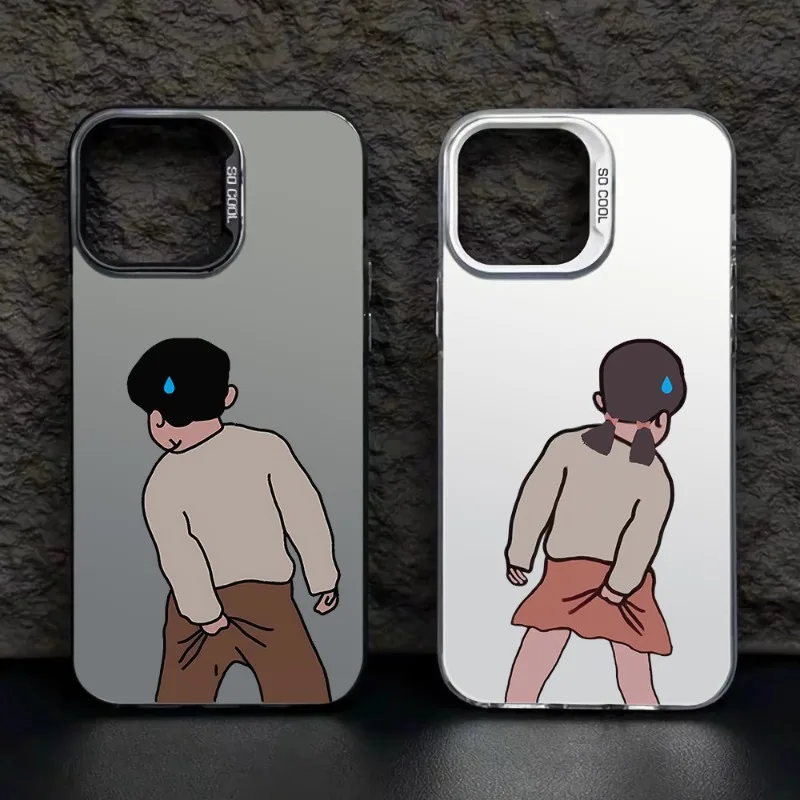 

Funny Couple Couple Case for iPhone 16 15 14 13 12 11 Pro/ Max/Plus Shock-proof Back Cover Anti-Fingerprint