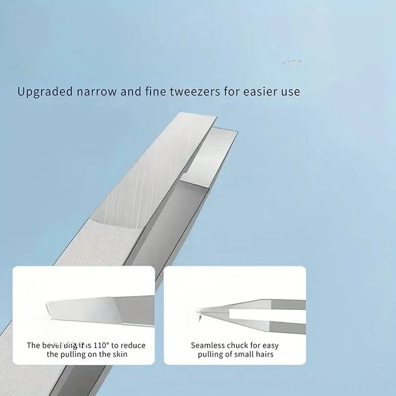 مجموعة ملاقط - دقيقة من الفولاذ المقاوم للصدأ وشعر الوجه، حطام فولاذي ملفية وإزالة شعر الحاجب مناسبة لكل من الرجال والنساء