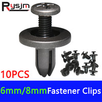 10/20pcs Auto Car Bumper Door Panel Fender Liner Clips Retainer Fasteners Clips For Honda For Nissan For Mitsubishi 6mm 8mm Hole