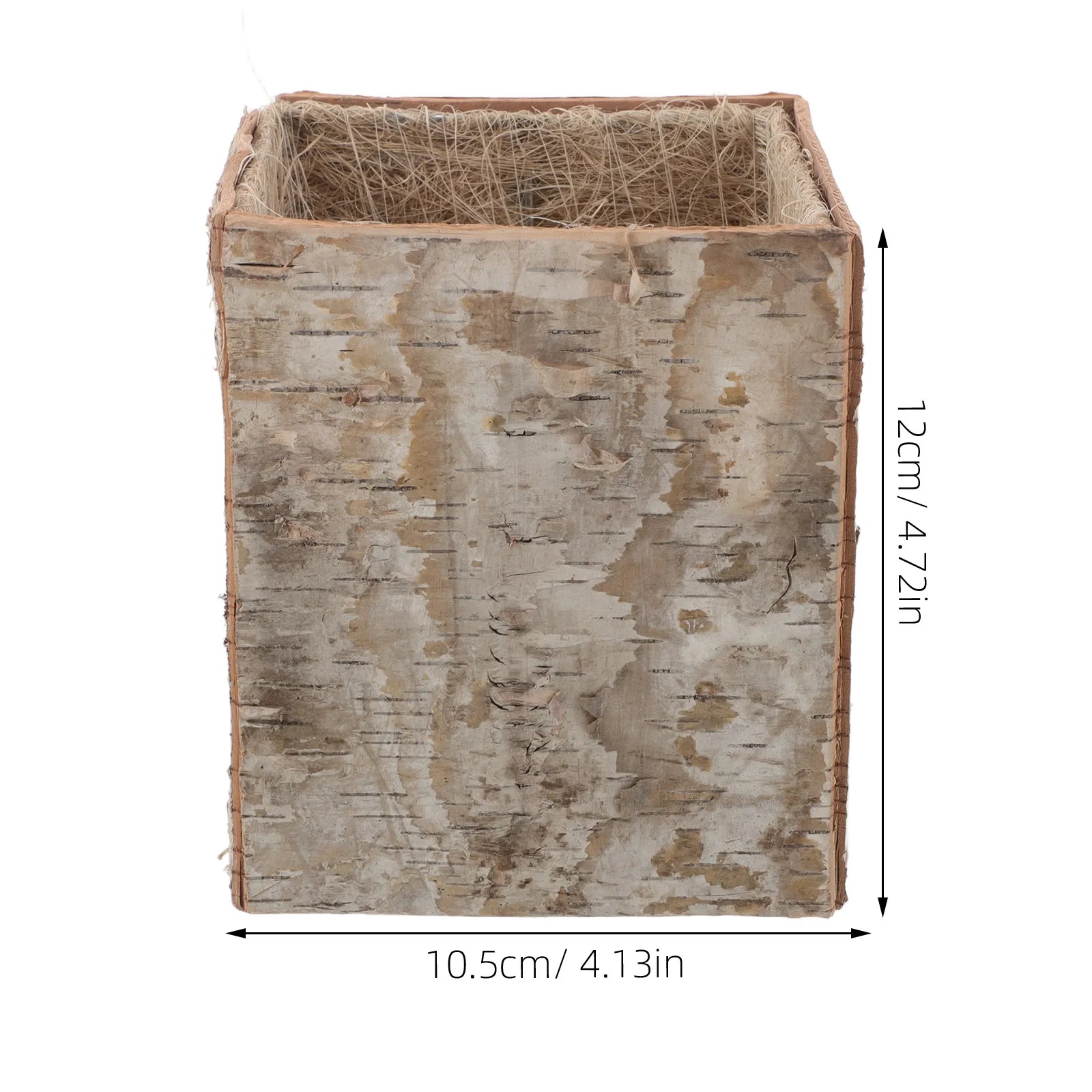 Rustic Birch Bark Flower Pot Wooden Bark Planter for Succulents Cactus and Floral Arrangements Vintage Farmhouse Decor Natural
