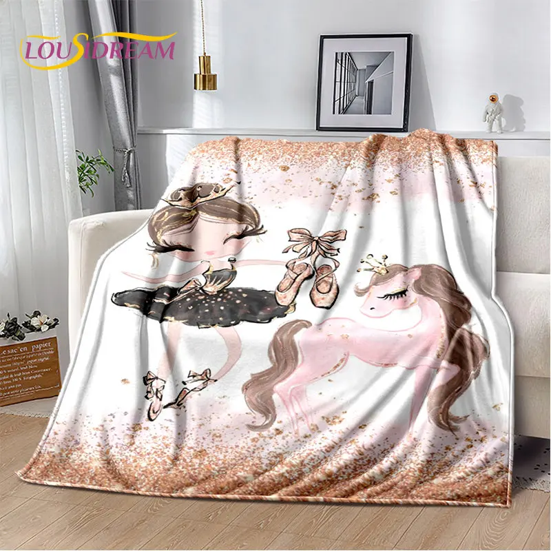 

Cute Ballet Girl Ballerina Cartoon Soft Plush Blanket,Flannel Blanket Throw Blanket for Living Room Bedroom Bed Sofa Picnic Kids