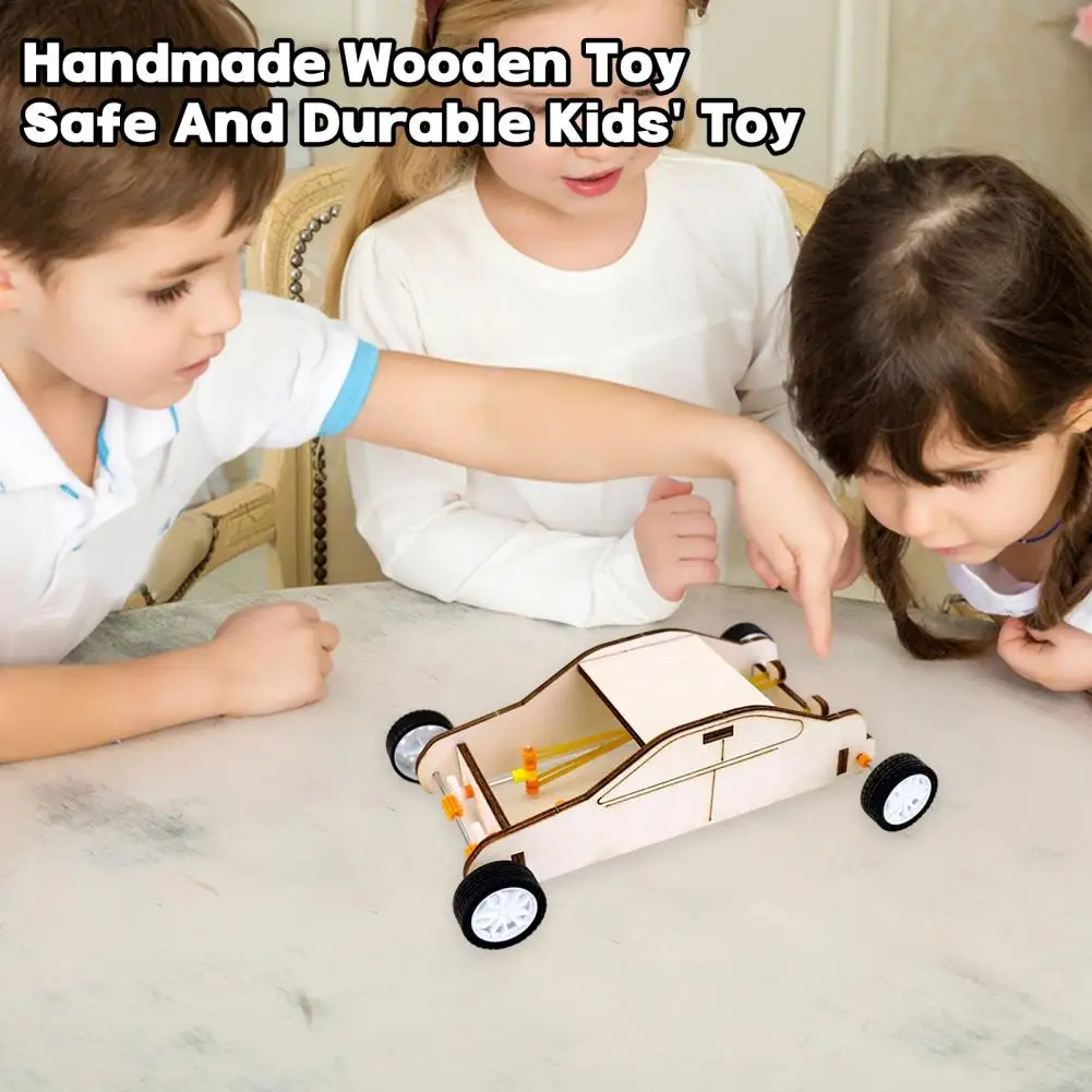 Educational Toy for Elementary Students Diy Double Power Rubber Band Car Science Toy Kit for Primary School Students Hands-on