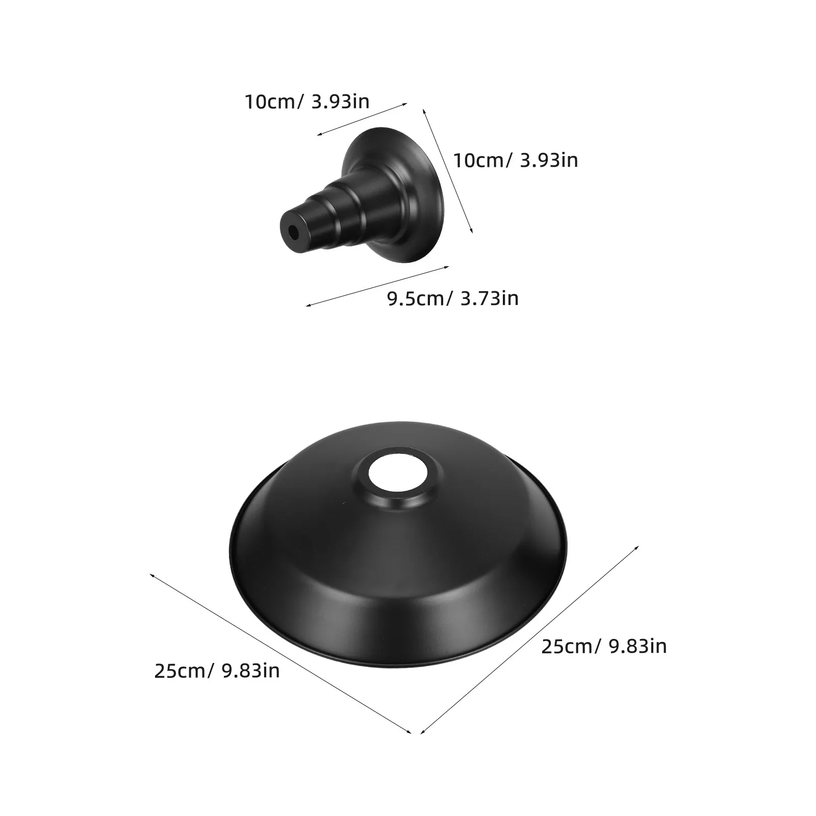 1Set Black Iron Vintage Pendant Lamp Shade Industrial Style Hanging Light Fixture with Easy DIY Installation Dome