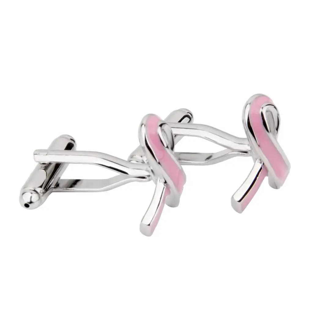 Mens Shirt Cufflinks Wedding Business Suit Breast Cancer Care Cuff Links