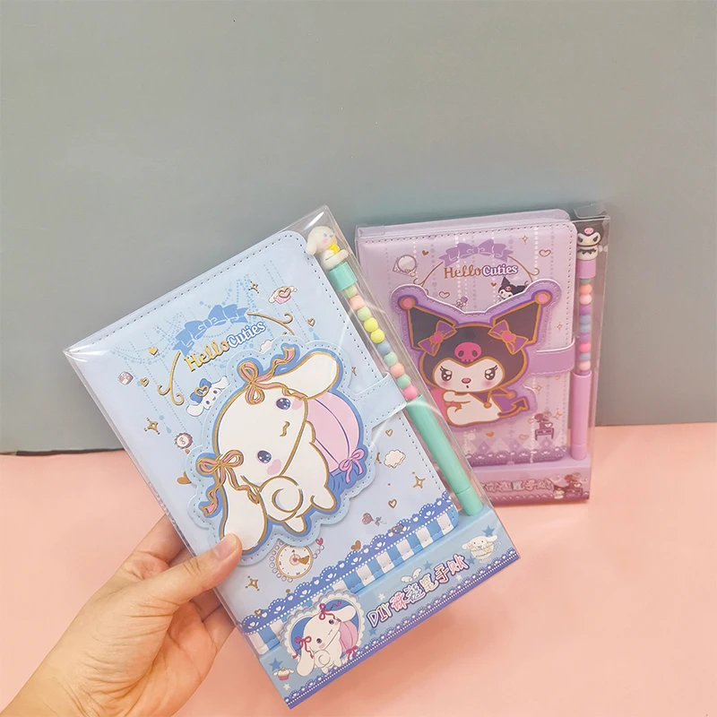 New Caton Sanrio 32k Magnetic Button Ledger Set Cute Girl Heart Pen Notepad Gift Set