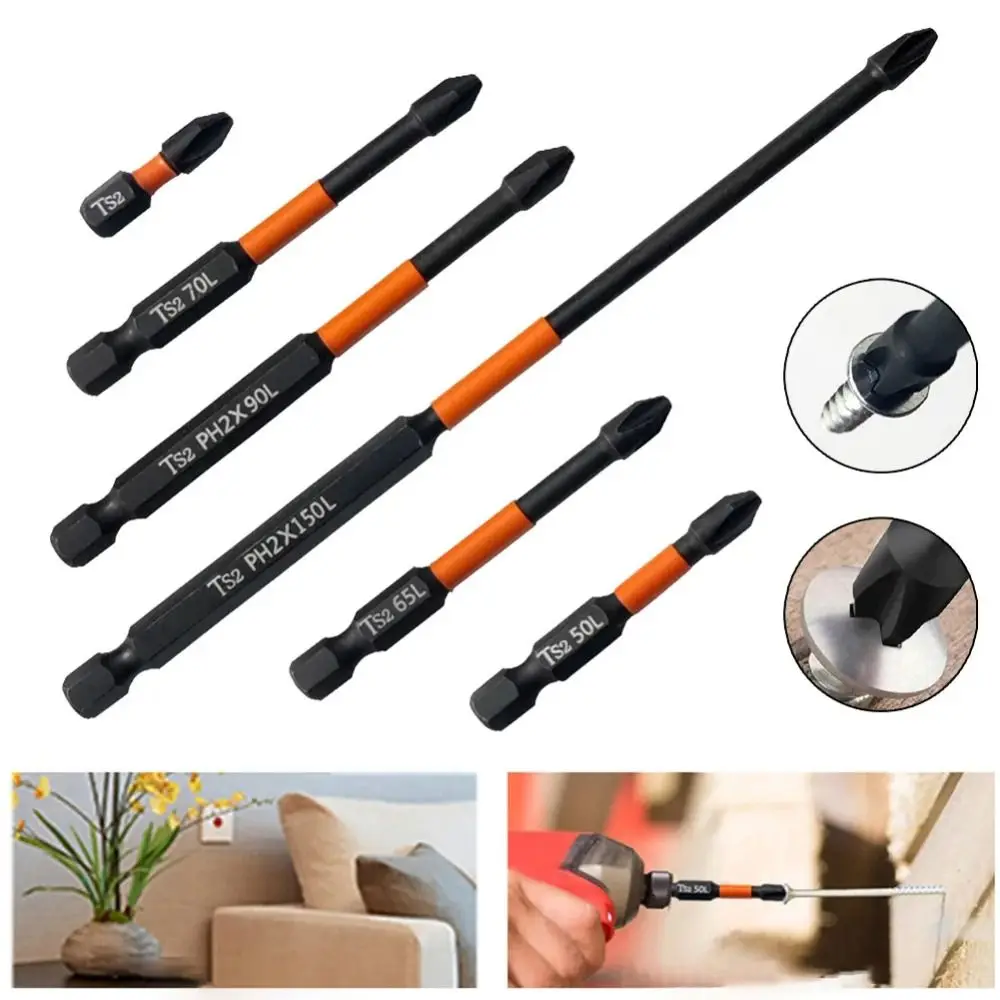 

3PCS S2 Impact Screwdriver Bit 50-70mm Anti-Slip Screwdriver Set PH2 Cross Anti-Rust Screwdriver Head Electric Tool Accessory