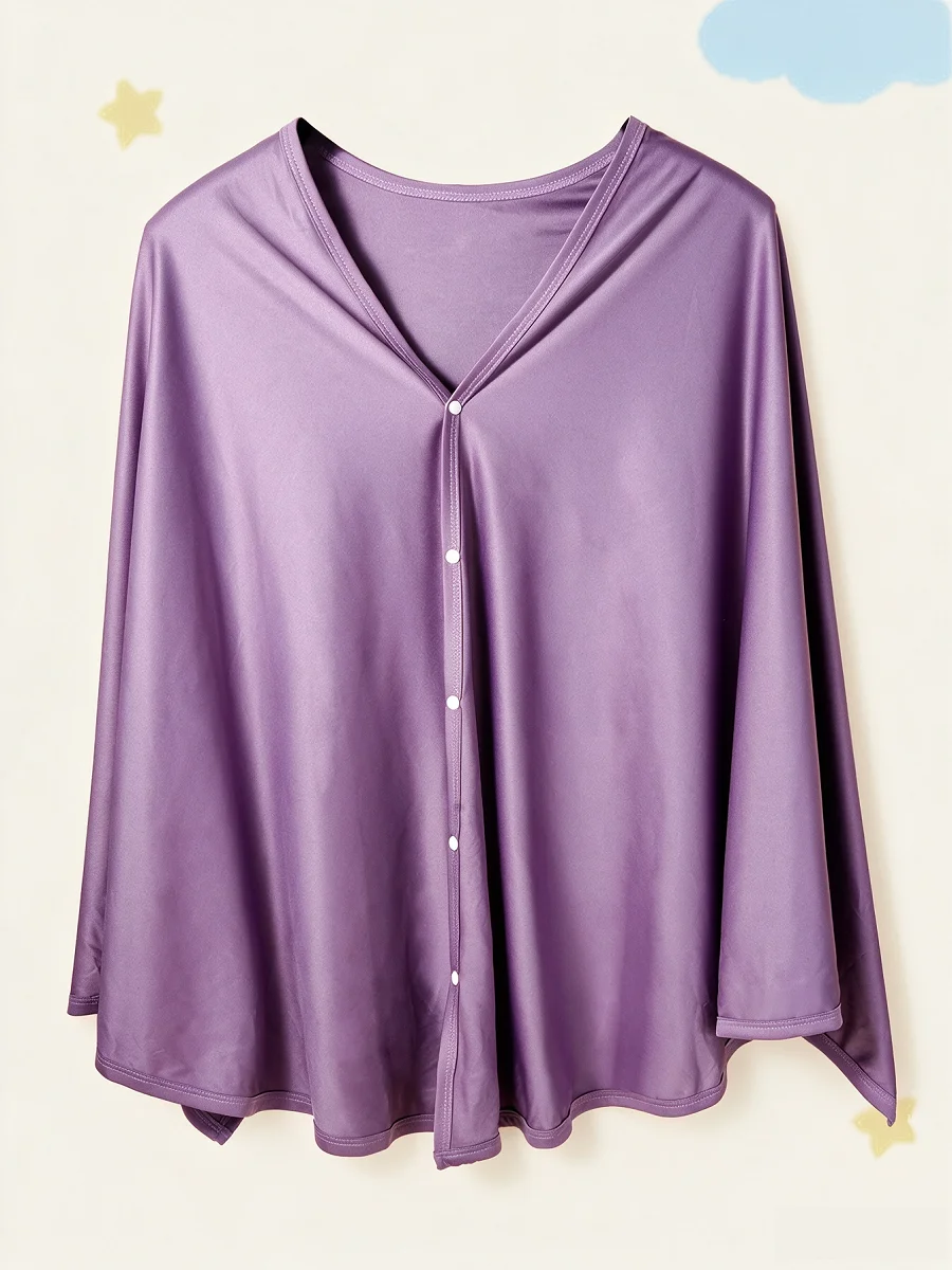 1pc Solid Color Nursing Cover, Soft Breathable Breastfeeding Cover for Mothers