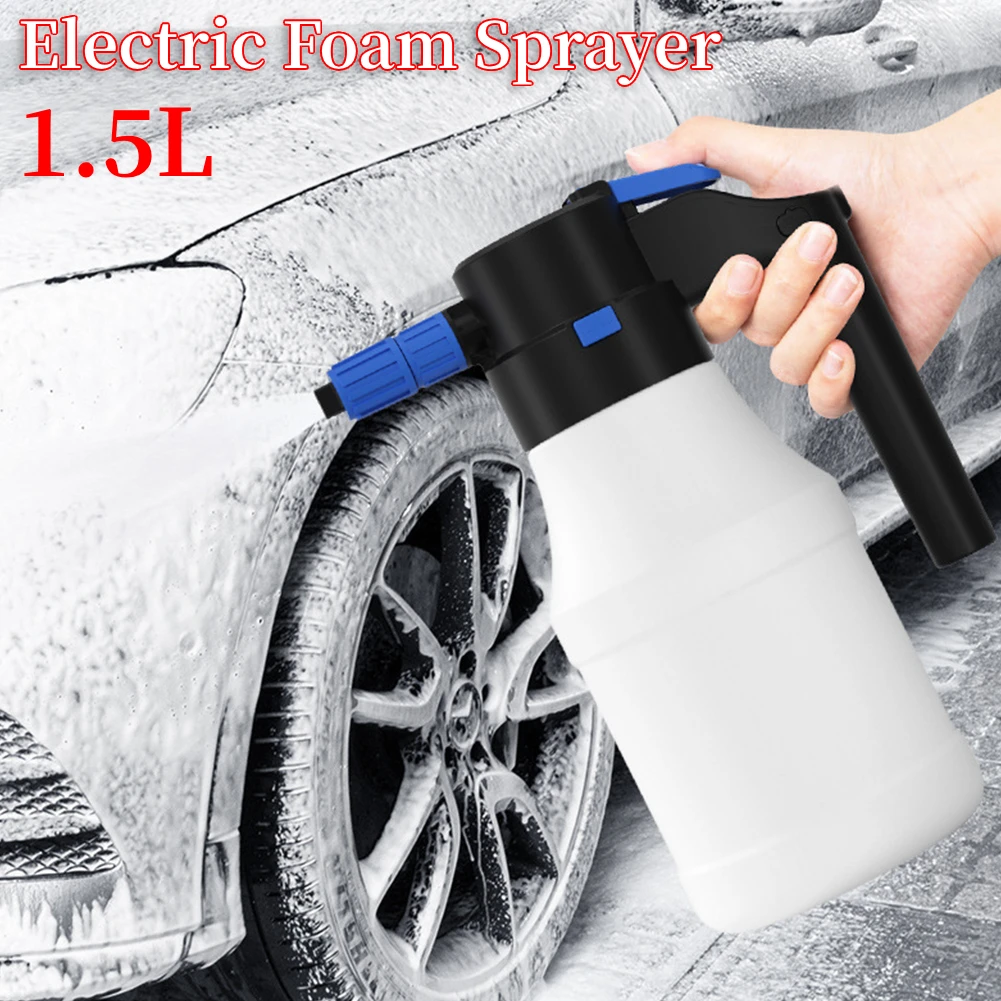 Electric Foam Sprayer 1.5L Foam Generator For Car Wash 2600mAh Lithium Battery Foam Lance Endurance Car Wash Towel Foam Wash