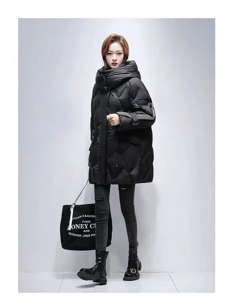 New Autumn Winter Warm Women's Down Cotton Coat Long Thick Padded Jacket Female Detachable Hooded Parker Cotton Clothes