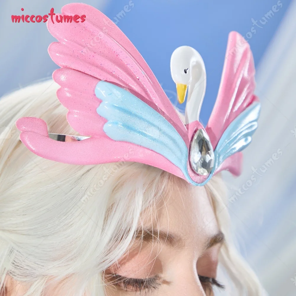 【Pre Sale】Cosplay.fm Women's Swan Lake Princess Cosplay Costume Pink and Blue Princess Dress with Sleeves and Necklace view 5