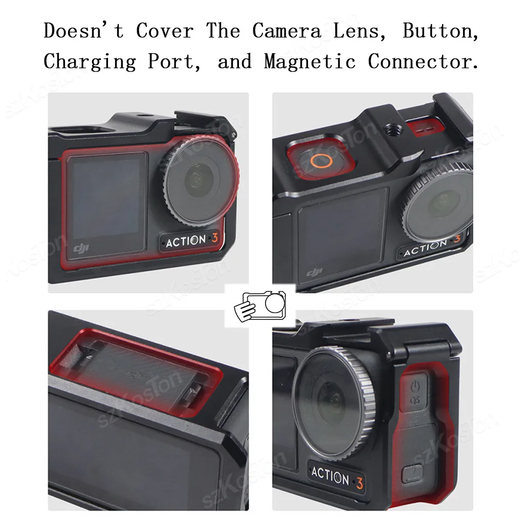 Алюминиевая рамка для DJI Osmo ACTION 5 Pro 4 3 металлическая клетка быстросъемное крепление с холодным башмаком полная защитная рамка