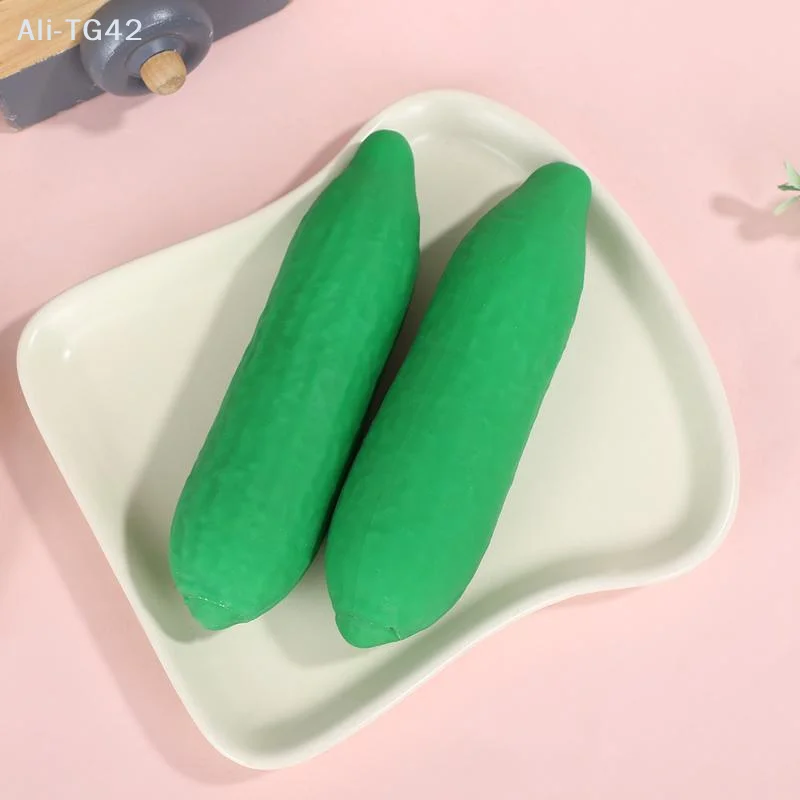 pogyrt Simulation Cucumber Elastic Squeeze Toy Slow Rebound Soft Fidget Decompression Prop for Kids Stocking Stuffers Gifts