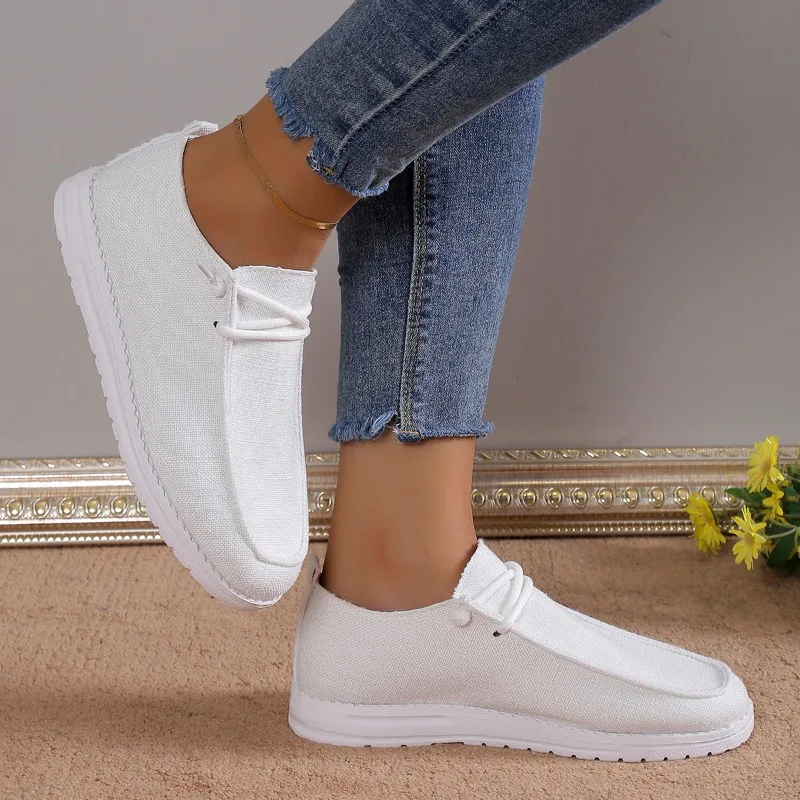 Women Canvas Shoes Summer Fashion Breathable Flat Shoes Casual Loafers Sneakers Women Walking Sports Shoes