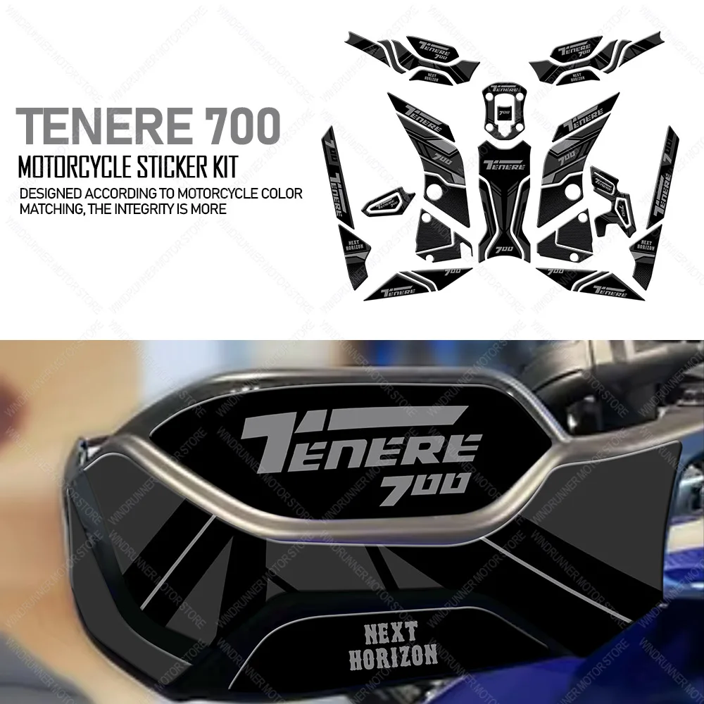 

For Tenere 700 tenere700 Motorcycle Accessories Anti Scratch Protective Tank Pad Stickers Kit 3D Resin Protective Sticker