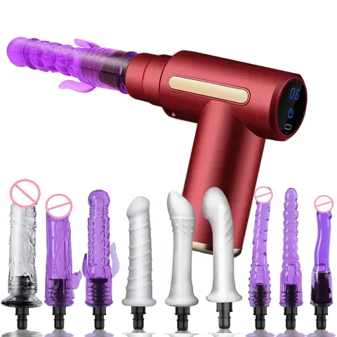 Massage silicone gun head automatic male and female sex toy masturbator dildo vibrator enhances pleasure adult gift couple 18