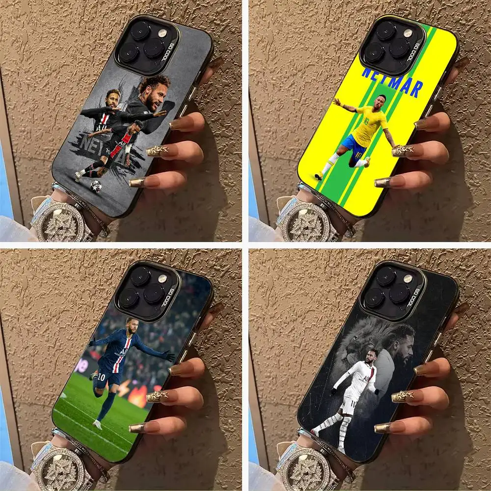 

N-No 10-Neymar For iPhone 17 16 15 14 13 12 11 Pro Max XS 17 Air Silicone Colored Silver Bumper Cover