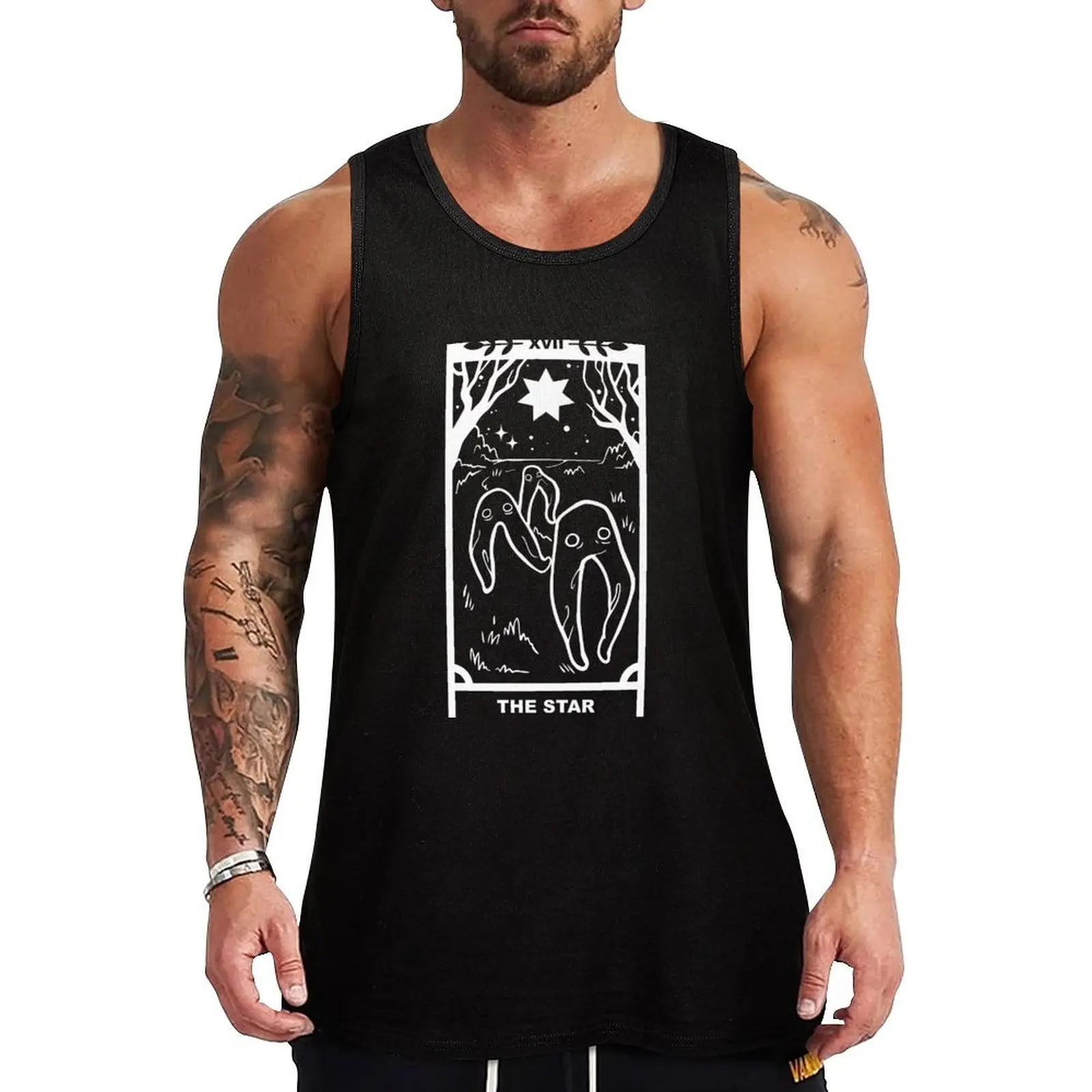 

Fresno Nightcrawlers x The Star Tarot Card - White Lines Tank Top singlet for men vests for men cute tops gym clothes men