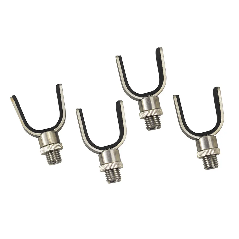 4 x Carp fishing rod pod rest head stainless steel fishing rod holders for fishing bank sticks buzz bar fishing tackle tools