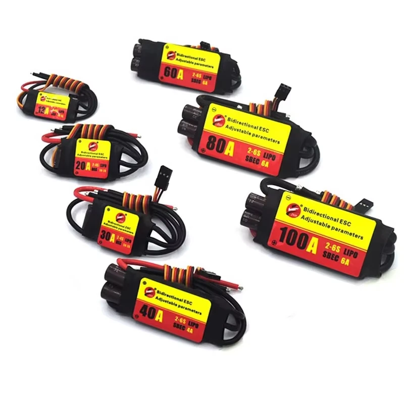 RC ZMR 12A 20A 30A 40A 60A 80A 100A One-way/Two-way Adjustable Brushless ESC & Programmer for RC Pneumatic Underwater Propeller