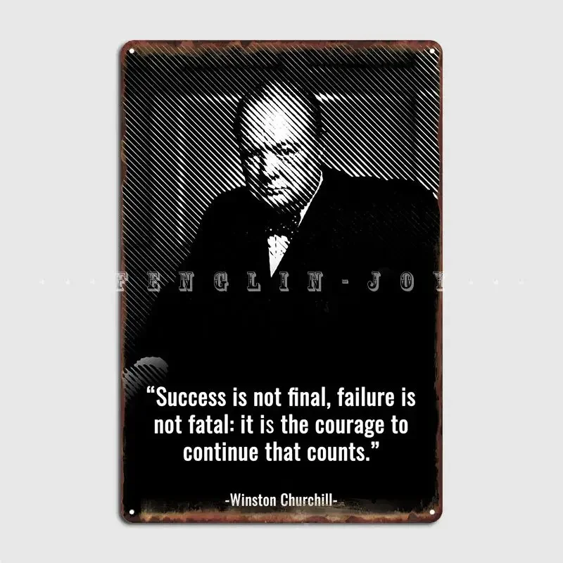 Quotes Winston Churchill Metal Sign Cinema Kitchen Pub Garage Personalized Plaques Tin Sign Poster