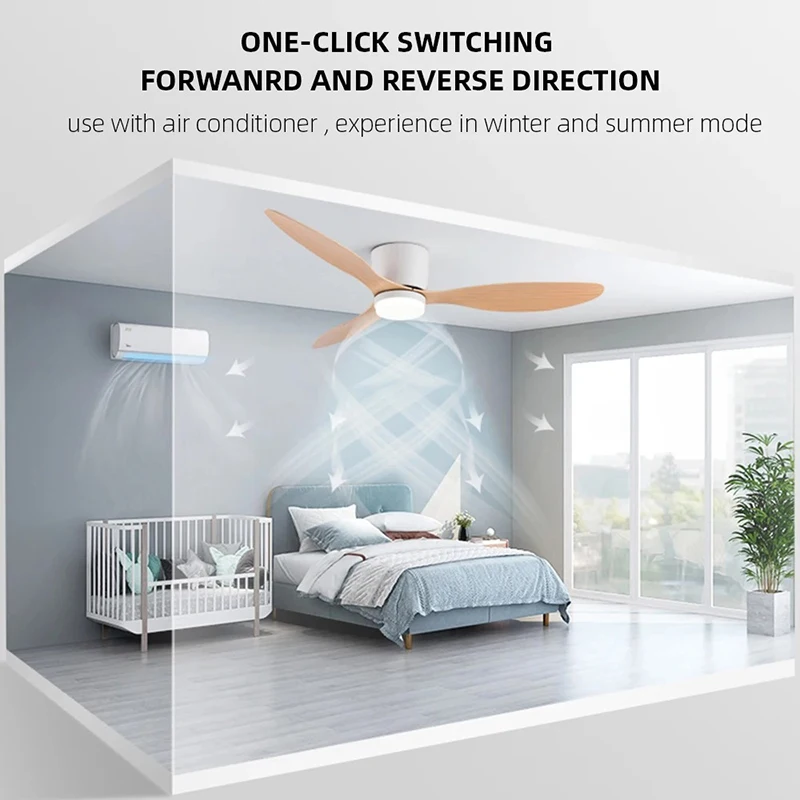 Modern Ceiling Fan Low Floor DC Motor 30W Fan With Light Loft Remote Control Decorative Home Fan With Lights 220V