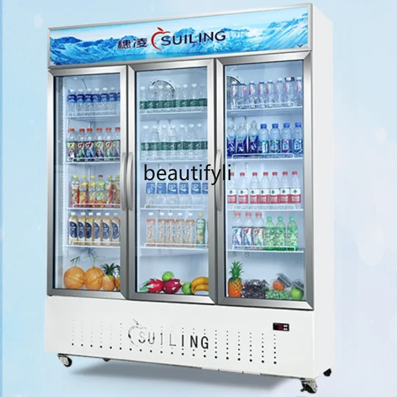 

YH Freezer Refrigerated Display Cabinet Vertical Cooling Frostless Vertical Display Cabinet Cake Refrigerator Beverage Cabinet