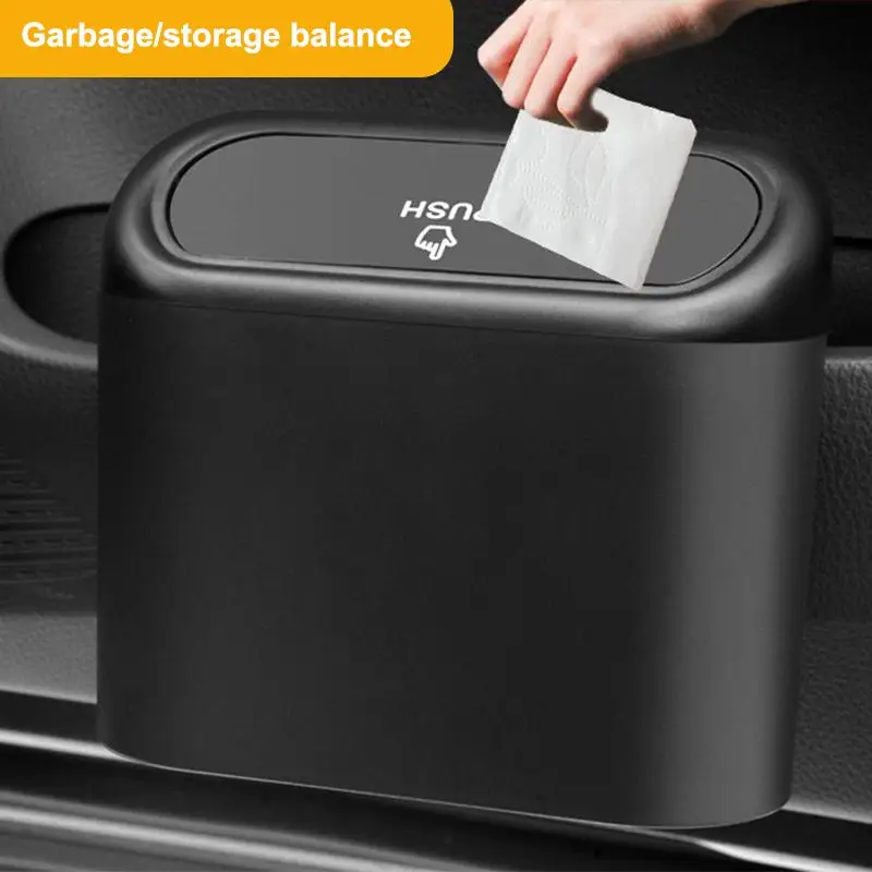 Car Trash Can With Lid Leak-proof, Portable Hanging Trash Can For Vehicle Organization view 3